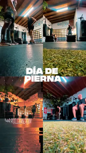 Collage de un día de pierna en el club